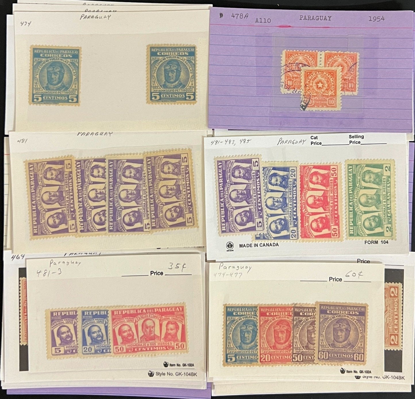 World Wide Assorted Stamp Collection On Hundreds of Dealer Cards ZAYIX