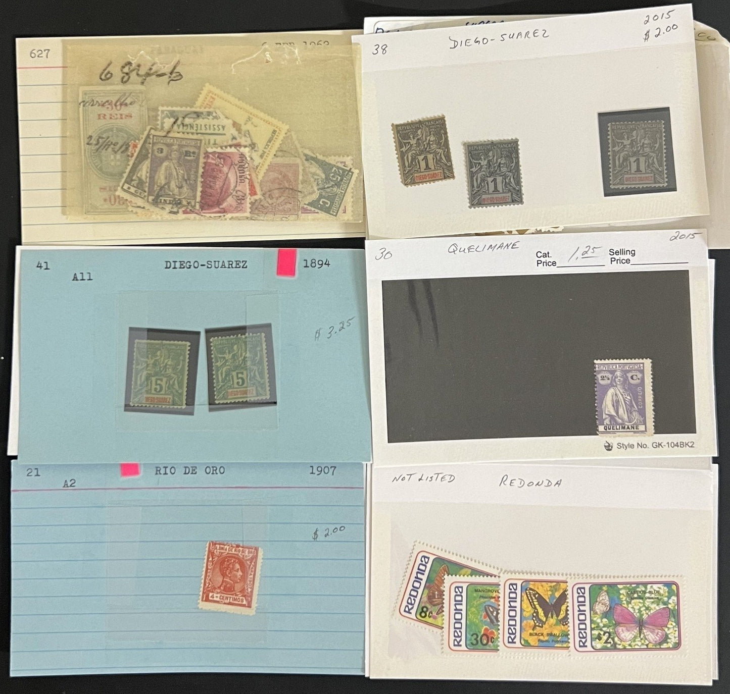 World Wide Assorted Stamp Collection On Hundreds of Dealer Cards ZAYIX