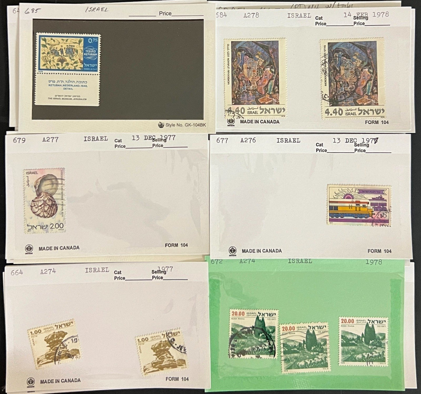 World Wide Assorted Stamp Collection On Hundreds of Dealer Cards ZAYIX