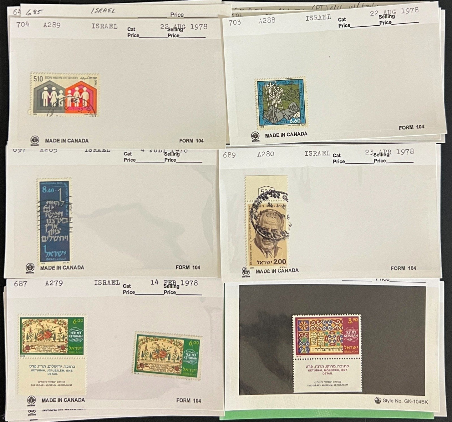 World Wide Assorted Stamp Collection On Hundreds of Dealer Cards ZAYIX