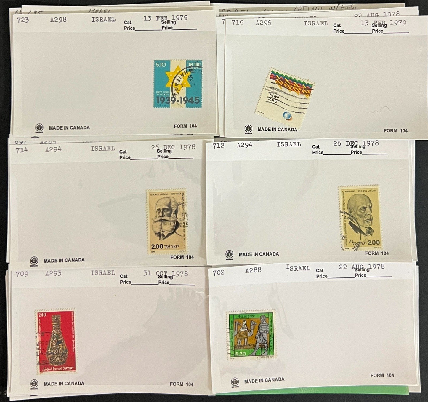 World Wide Assorted Stamp Collection On Hundreds of Dealer Cards ZAYIX