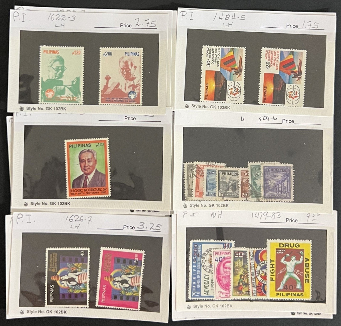 World Wide Assorted Stamp Collection On Hundreds of Dealer Cards ZAYIX