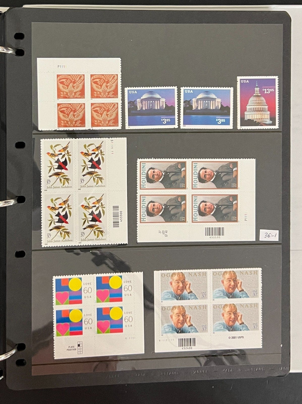 United States Plate Block & Singles Stamp Collection Album MNH #1300-4949 ZAYIX