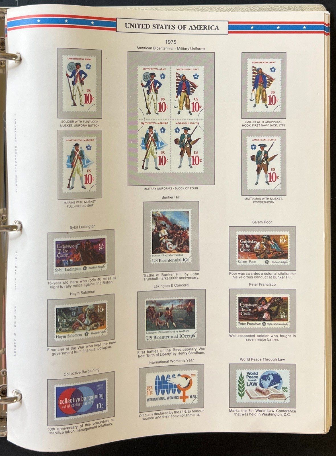 U.S. Sentinel Stamp Album 2 Volume Set Colored Album Pages 1975-1994 ZAYIX