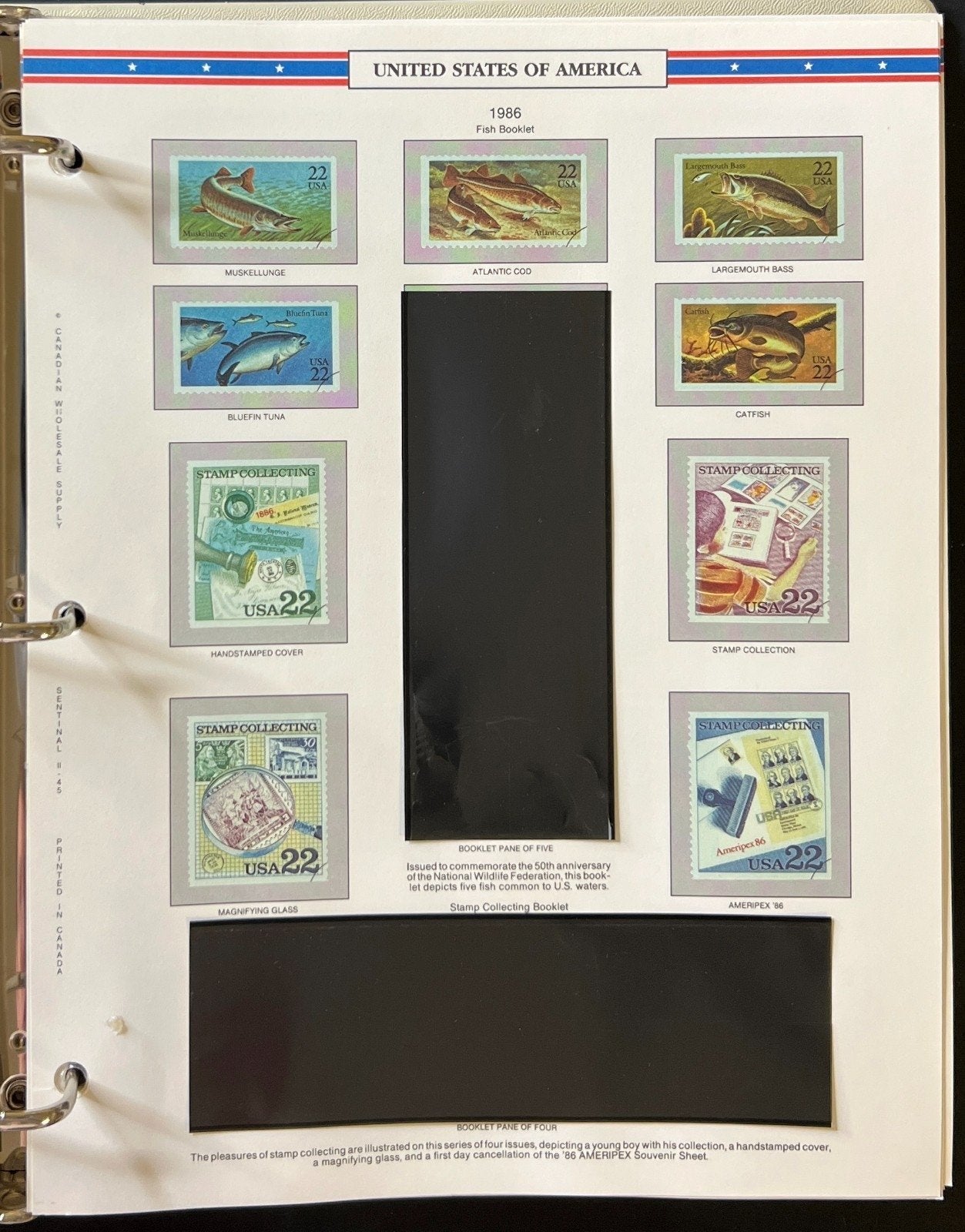 U.S. Sentinel Stamp Album 2 Volume Set Colored Album Pages 1975-1994 ZAYIX