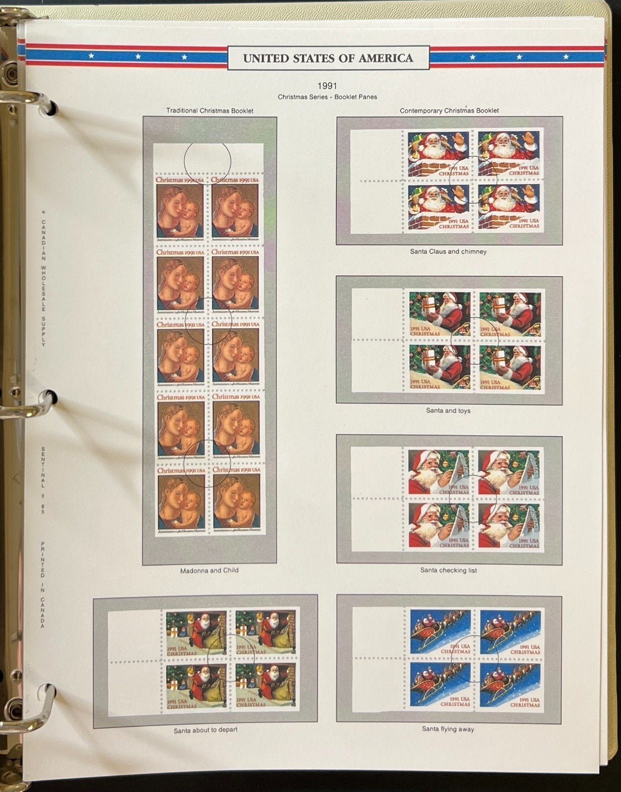 U.S. Sentinel Stamp Album 2 Volume Set Colored Album Pages 1975-1994 ZAYIX