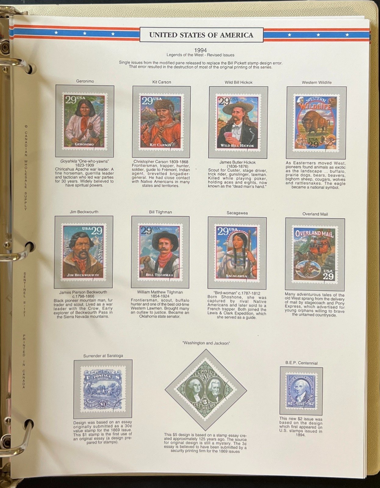U.S. Sentinel Stamp Album 2 Volume Set Colored Album Pages 1975-1994 ZAYIX