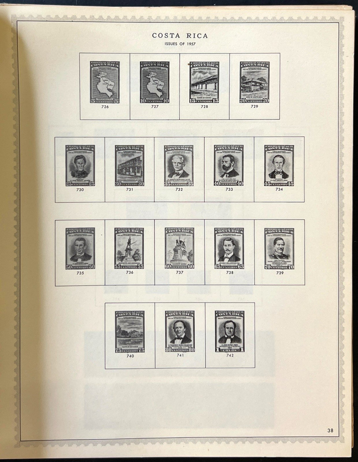 Costa Rica & Nicaragua Stamp Album 1906-1974 ZAYIX
