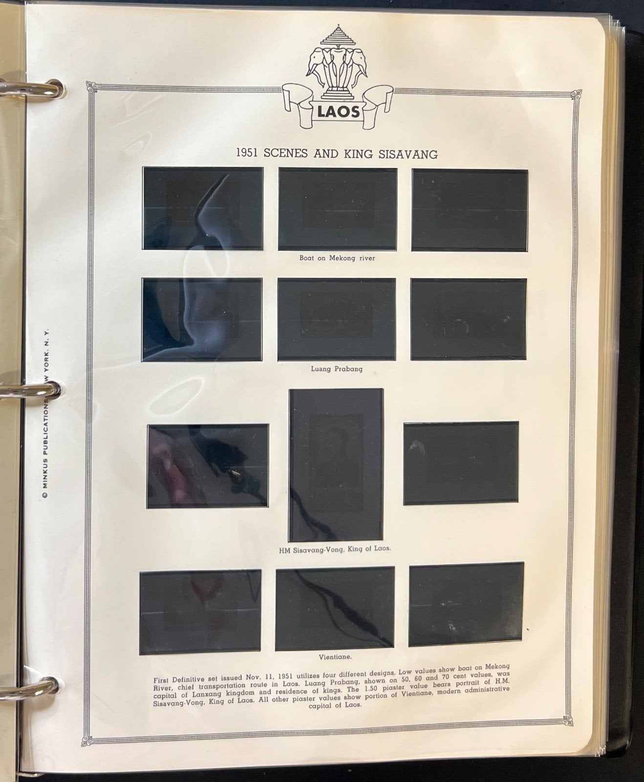 Laos Stamp Album 2 Volume Set Minkus Pages 1951-1988 ZAYIX