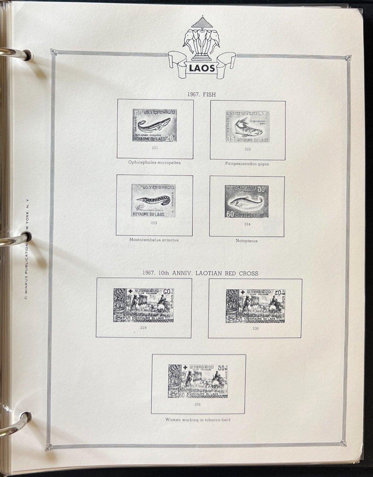 Laos Stamp Album 2 Volume Set Minkus Pages 1951-1988 ZAYIX