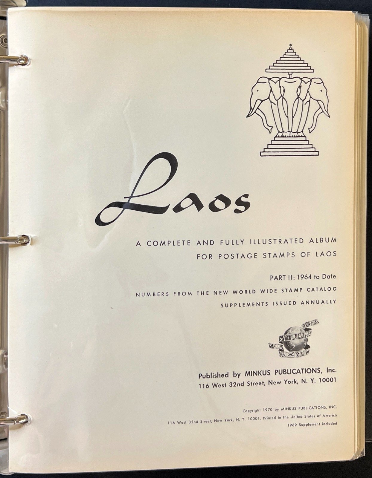 Laos Stamp Album 2 Volume Set Minkus Pages 1951-1988 ZAYIX