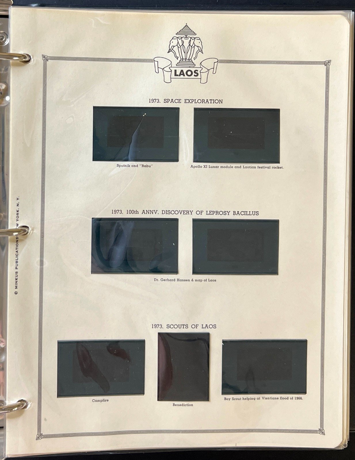Laos Stamp Album 2 Volume Set Minkus Pages 1951-1988 ZAYIX