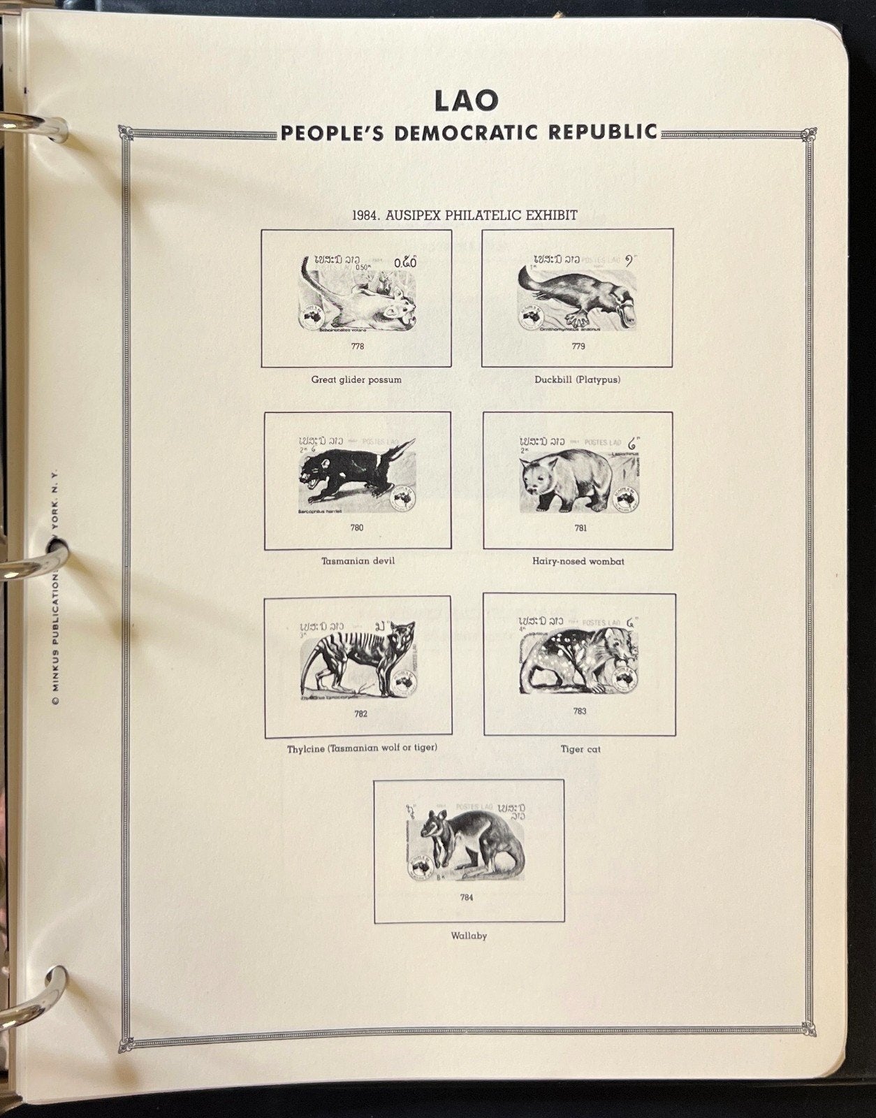 Laos Stamp Album 2 Volume Set Minkus Pages 1951-1988 ZAYIX