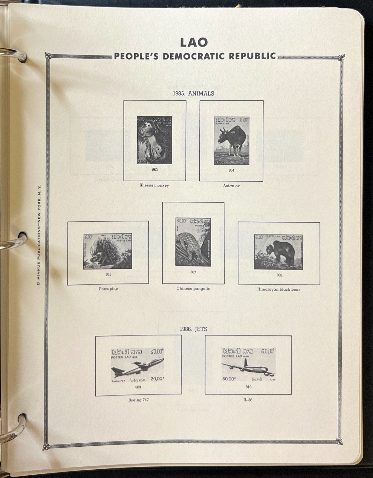 Laos Stamp Album 2 Volume Set Minkus Pages 1951-1988 ZAYIX