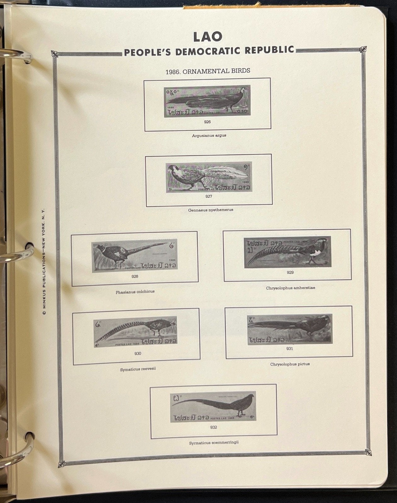 Laos Stamp Album 2 Volume Set Minkus Pages 1951-1988 ZAYIX