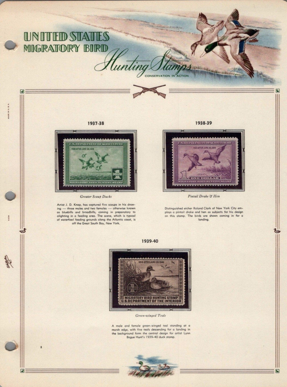 U.S. Federal Duck Stamp Collection RW1-RW61 White Ace Album 1934-1995 ZAYIX