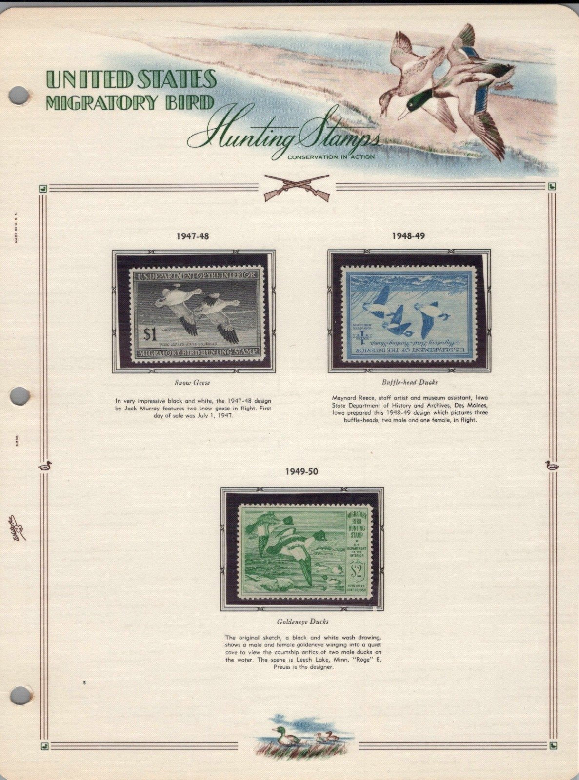 U.S. Federal Duck Stamp Collection RW1-RW61 White Ace Album 1934-1995 ZAYIX