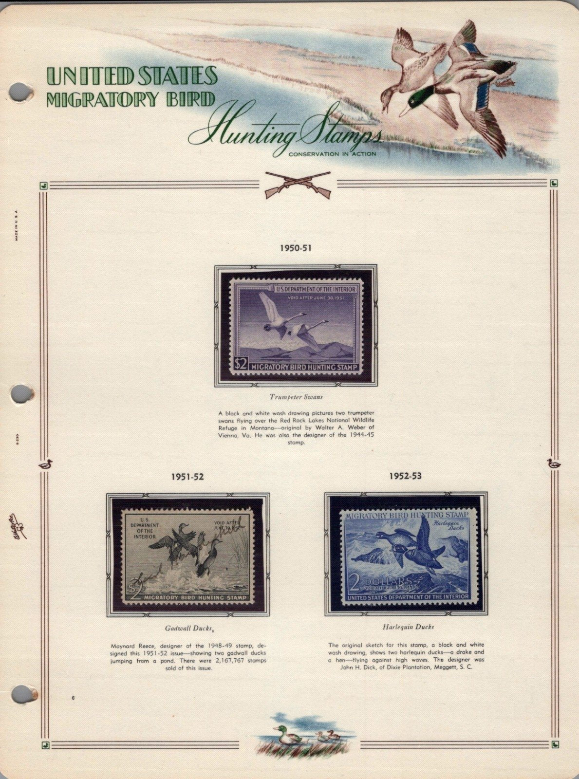 U.S. Federal Duck Stamp Collection RW1-RW61 White Ace Album 1934-1995 ZAYIX