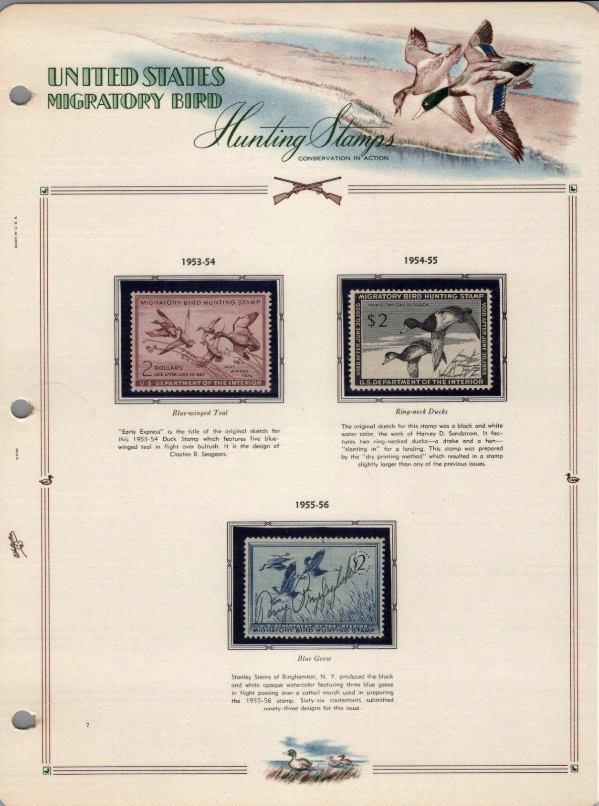U.S. Federal Duck Stamp Collection RW1-RW61 White Ace Album 1934-1995 ZAYIX