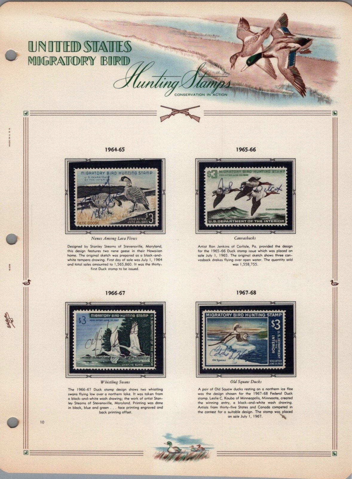 U.S. Federal Duck Stamp Collection RW1-RW61 White Ace Album 1934-1995 ZAYIX