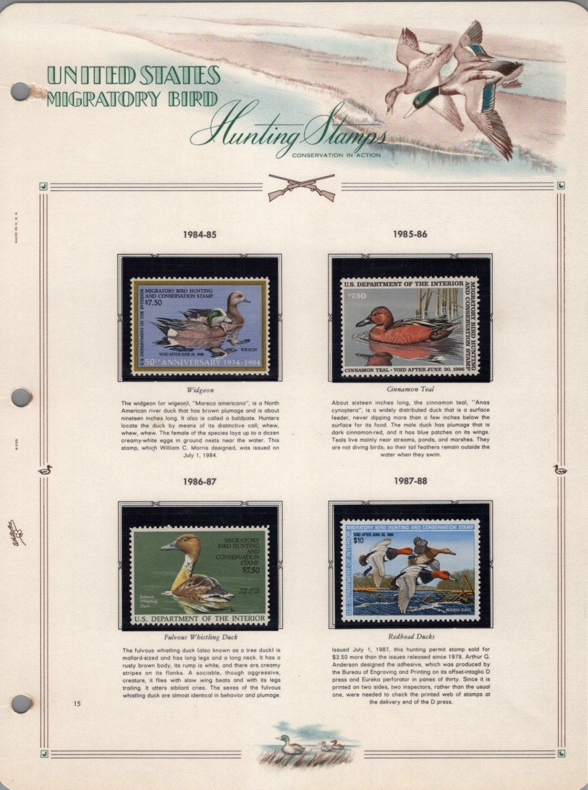 U.S. Federal Duck Stamp Collection RW1-RW61 White Ace Album 1934-1995 ZAYIX