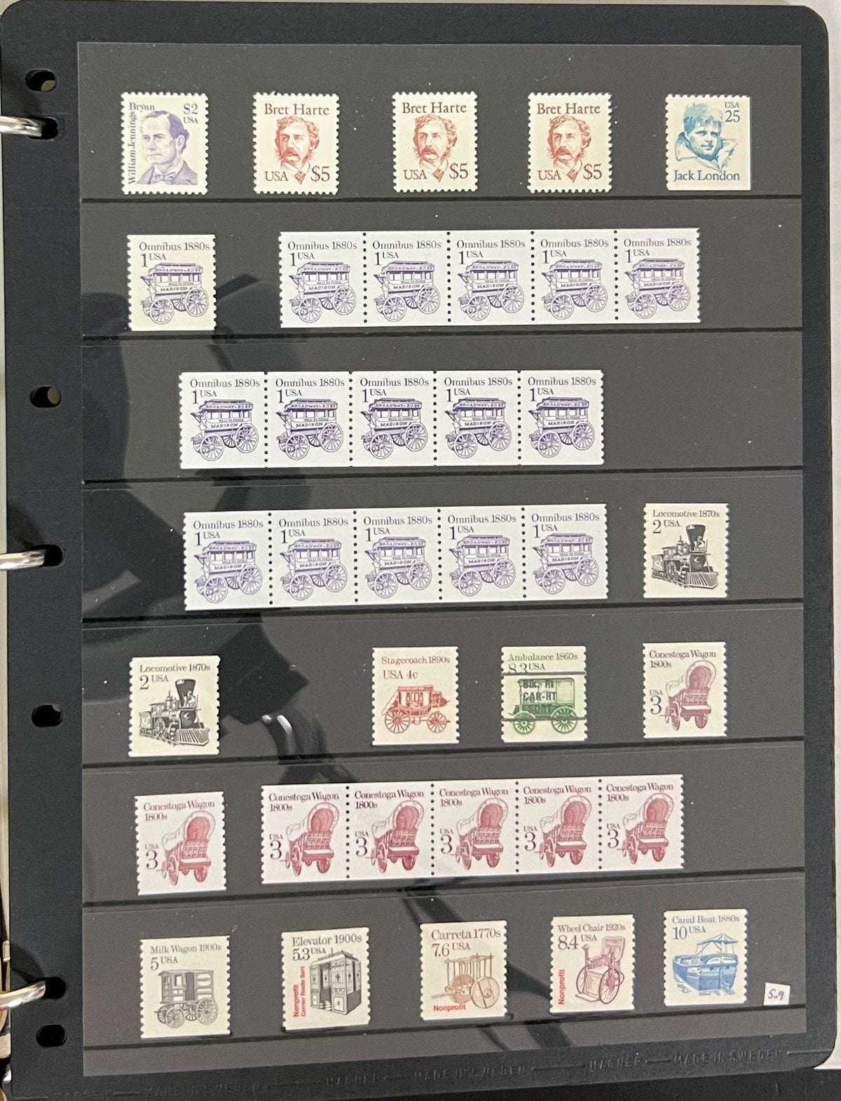 United States Coil Strips, & Singles  Stamp Collection Album MNH ZAYIX