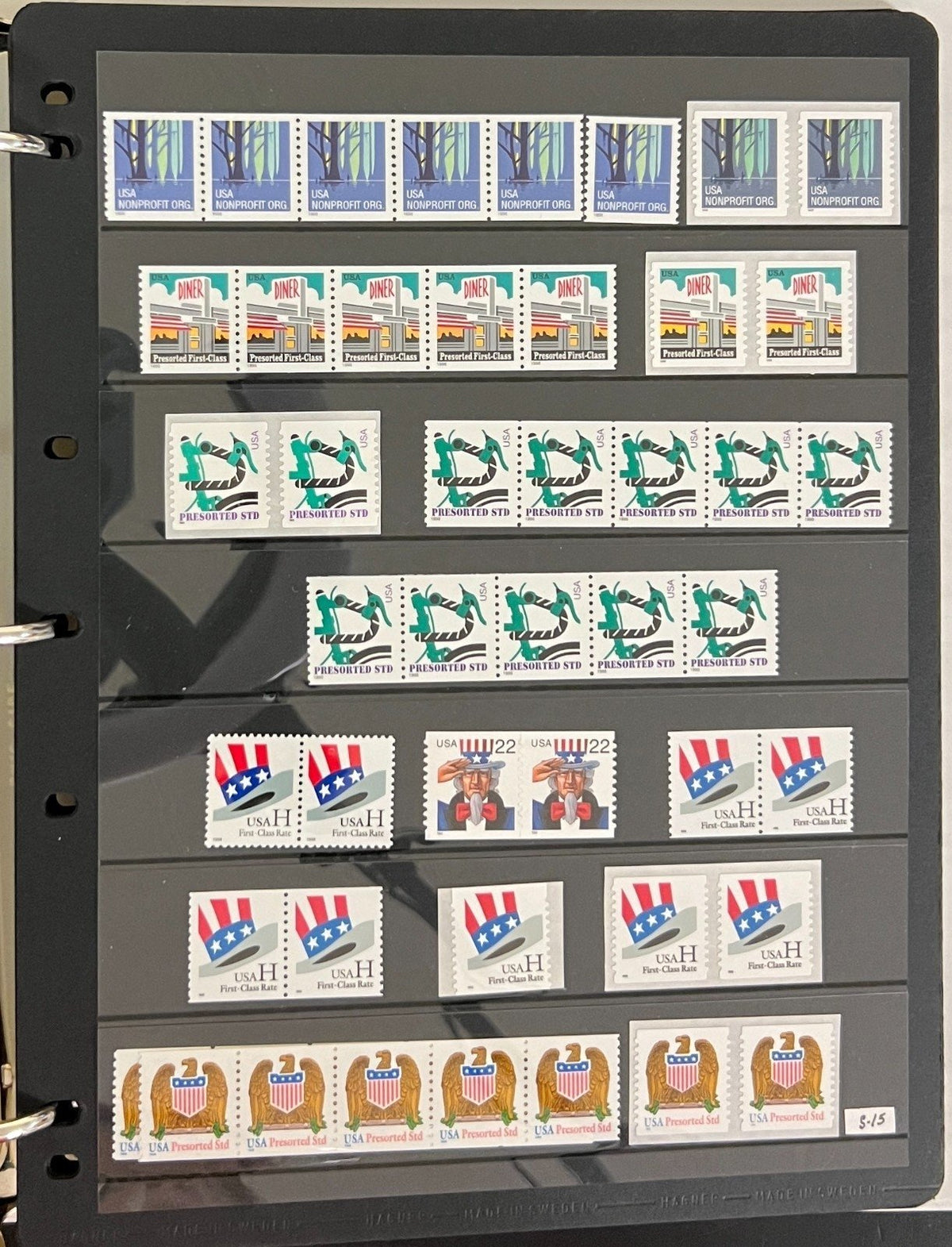 United States Coil Strips, & Singles  Stamp Collection Album MNH ZAYIX