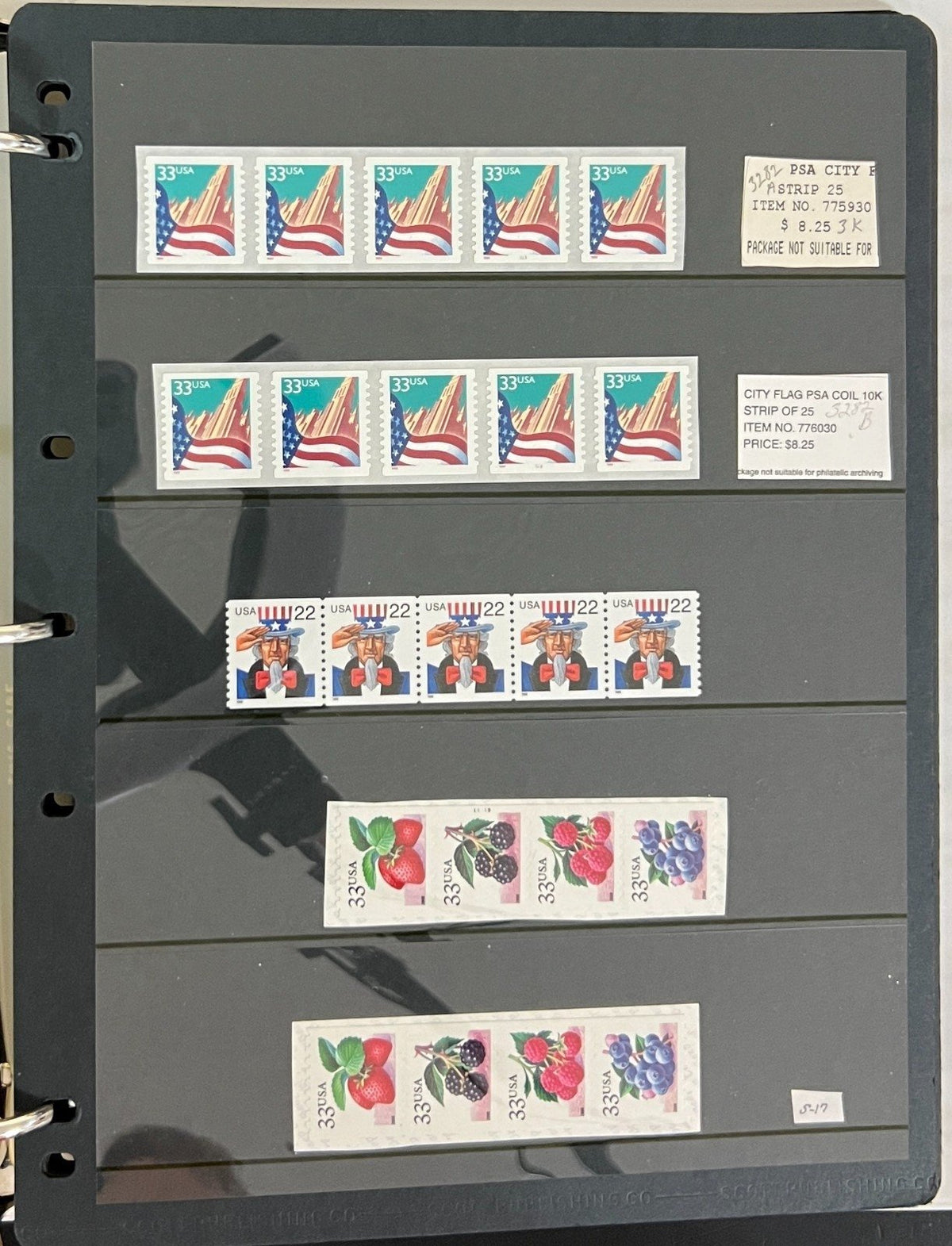 United States Coil Strips, & Singles  Stamp Collection Album MNH ZAYIX