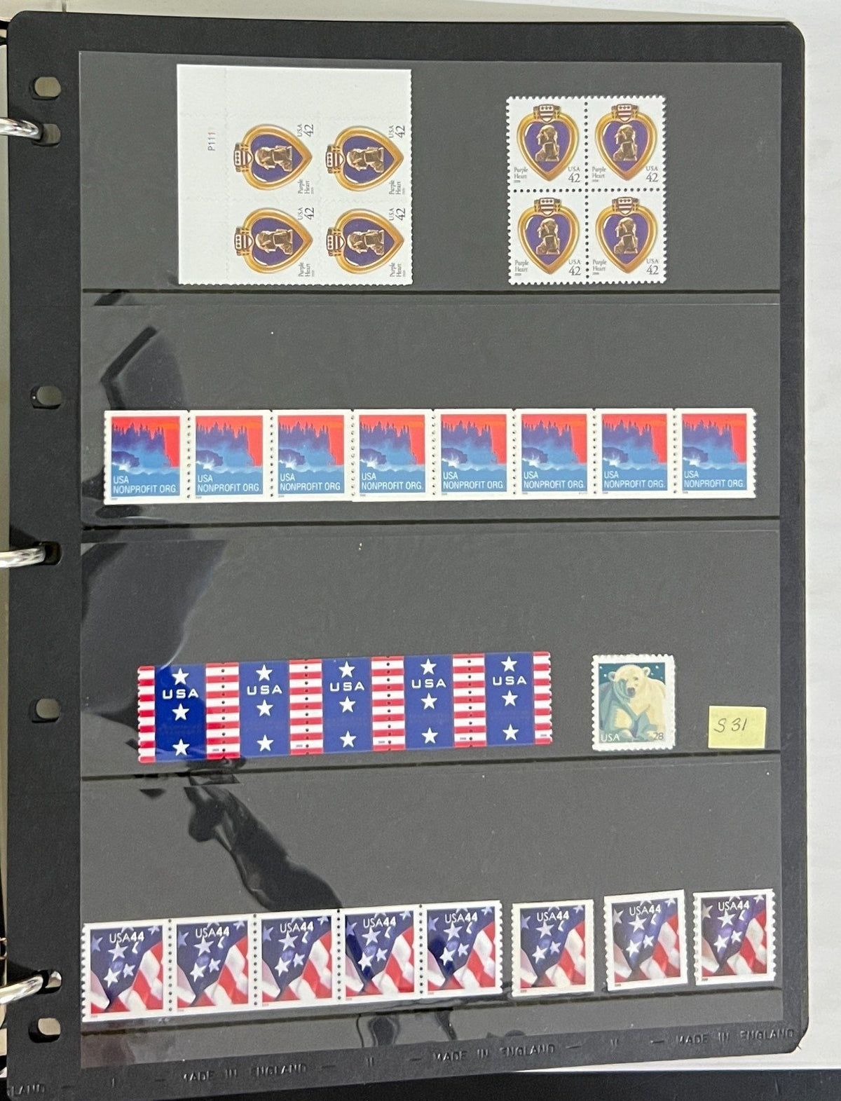 United States Coil Strips, & Singles  Stamp Collection Album MNH ZAYIX