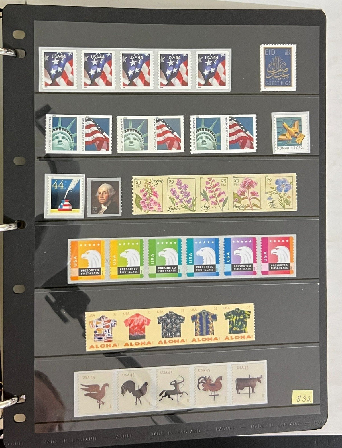 United States Coil Strips, & Singles  Stamp Collection Album MNH ZAYIX