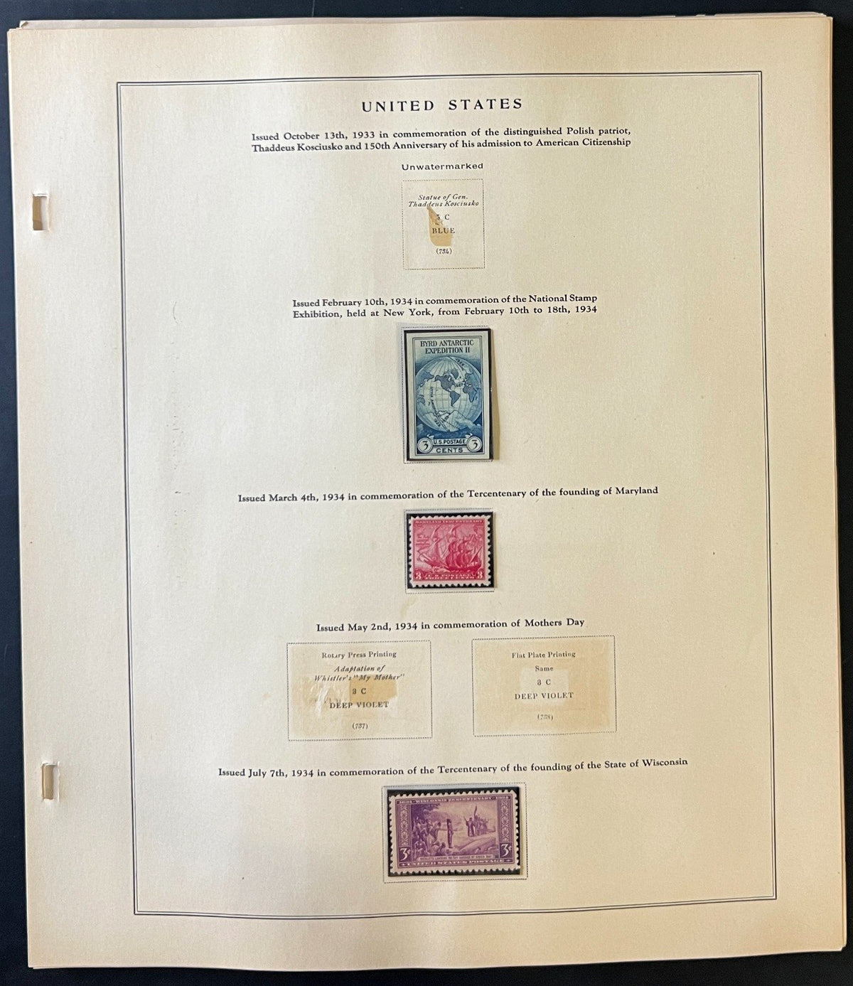 United States 1926-1935 Stamp Collection Album Pages ZAYIX