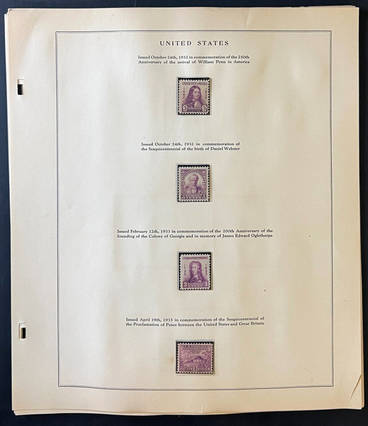 United States 1926-1935 Stamp Collection Album Pages ZAYIX
