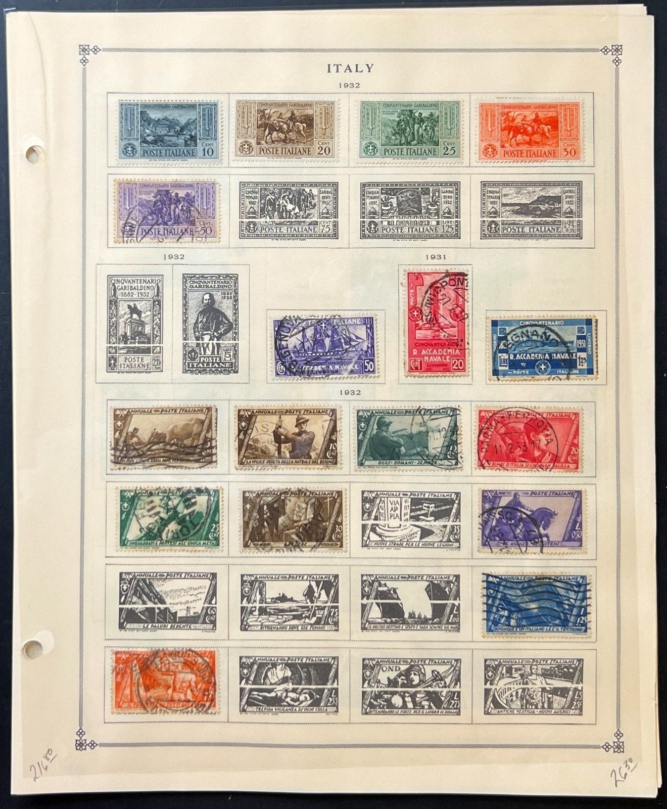 Italy Stamp Collection Album Pages Mint & Used 1932-1945 ZAYIX