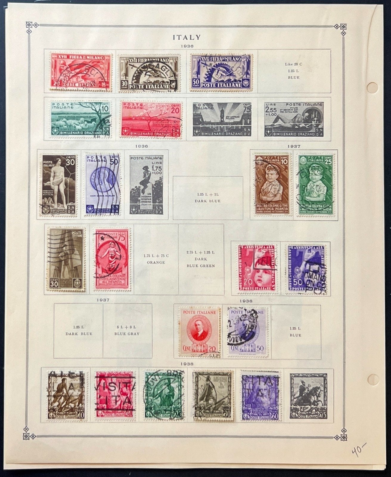 Italy Stamp Collection Album Pages Mint & Used 1932-1945 ZAYIX