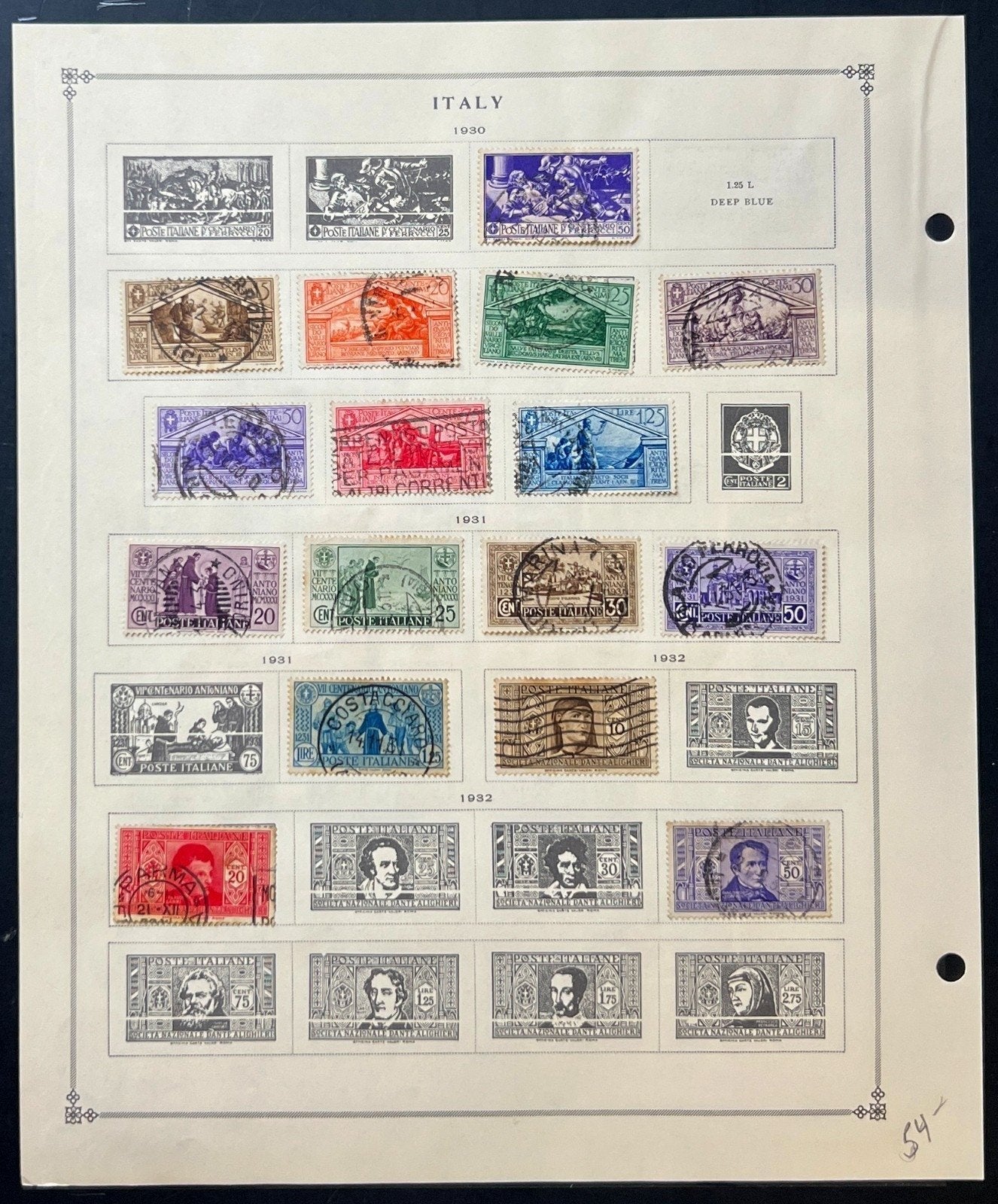 Italy Stamp Collection Album Pages Used 1863-1930 ZAYIX