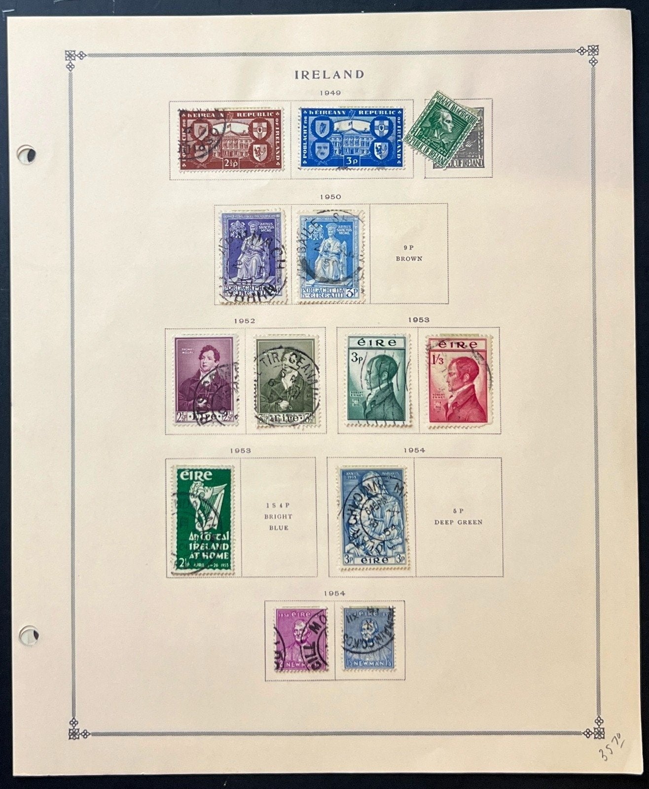 Ireland Stamp Collection Album Pages Used 1922-1982 ZAYIX