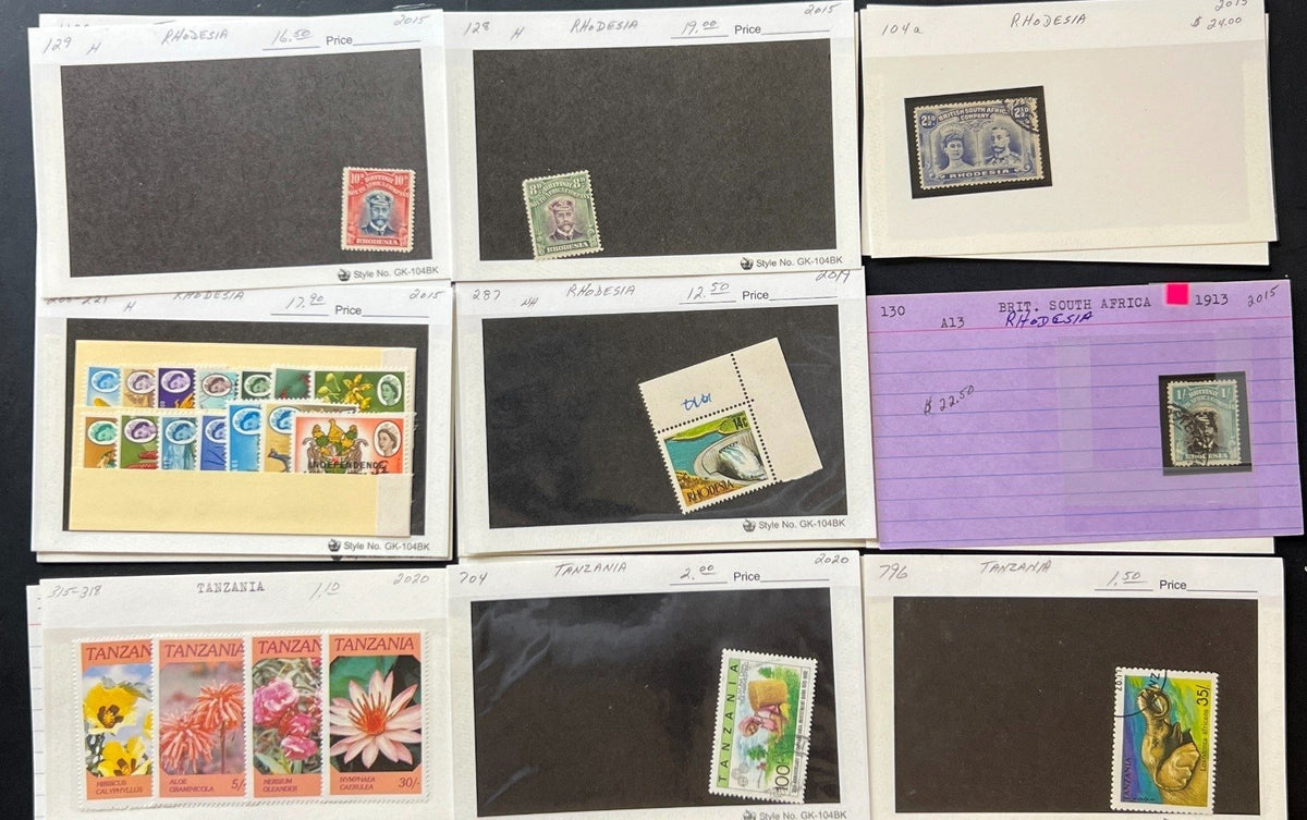 Africa Countries Stamp Collection On Thousands of Dealer Cards Mint & Used ZAYIX