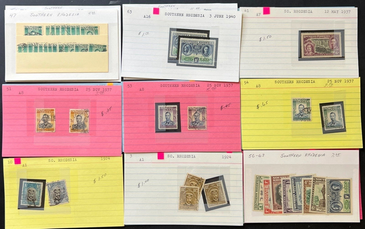 Africa Countries Stamp Collection On Thousands of Dealer Cards Mint & Used ZAYIX