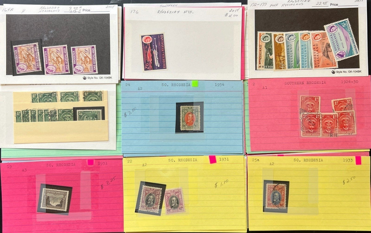 Africa Countries Stamp Collection On Thousands of Dealer Cards Mint & Used ZAYIX
