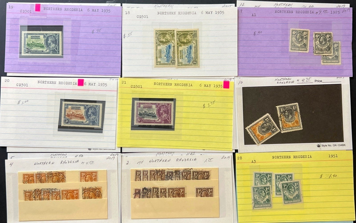 Africa Countries Stamp Collection On Thousands of Dealer Cards Mint & Used ZAYIX