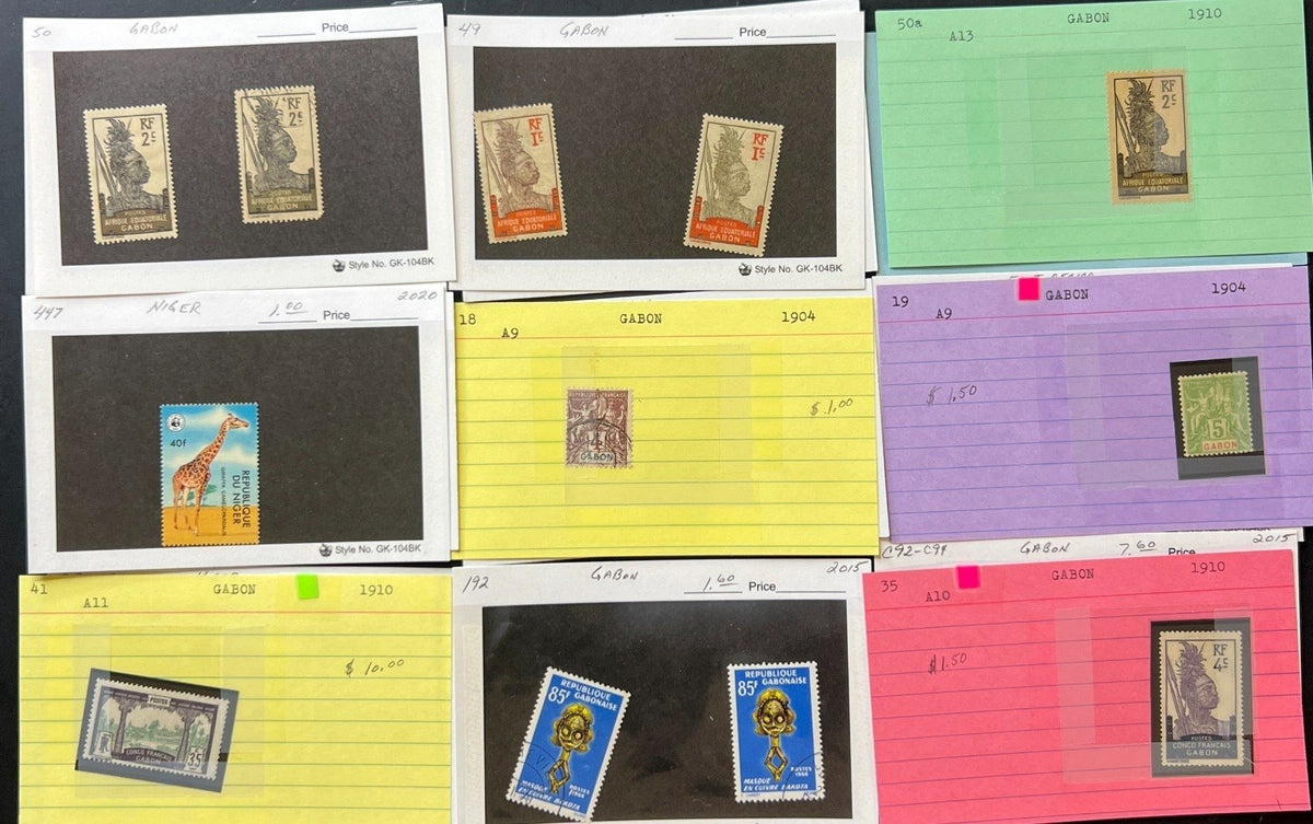 Africa Countries Stamp Collection On Thousands of Dealer Cards Mint & Used ZAYIX