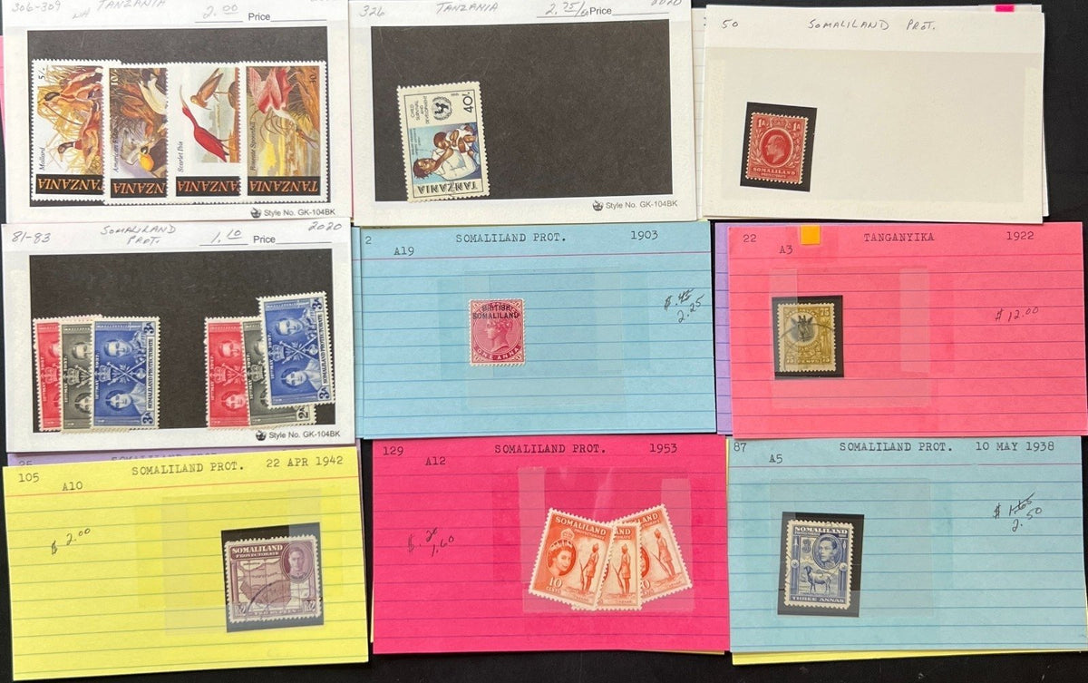Africa Countries Stamp Collection On Thousands of Dealer Cards Mint & Used ZAYIX