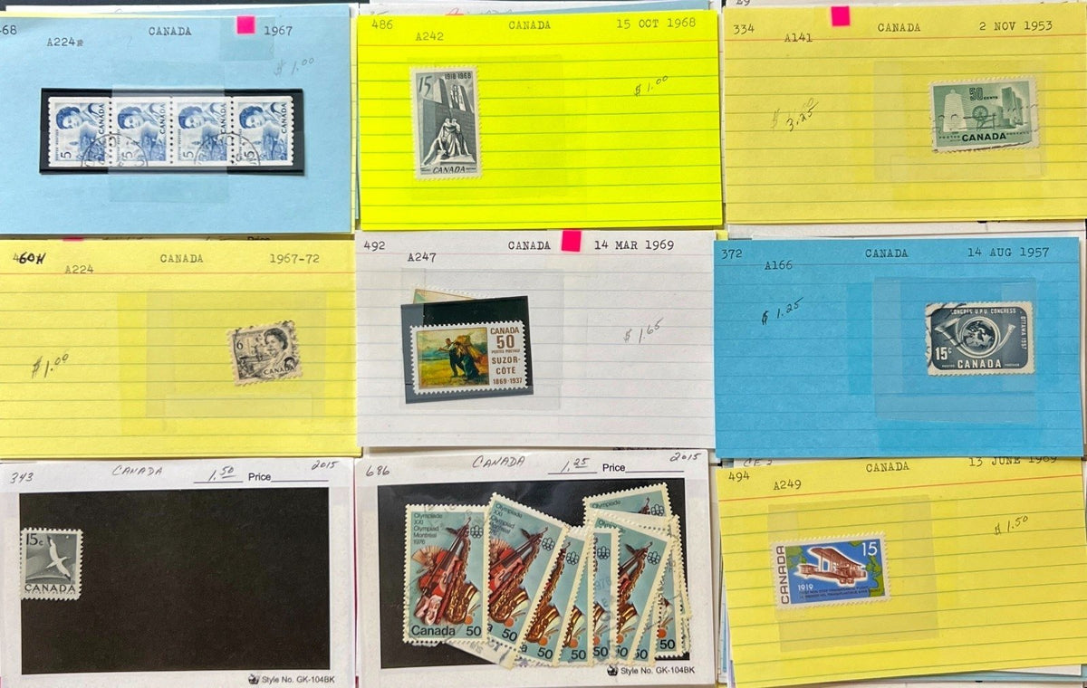 Canada Stamp Collection On Thousands of Dealer Cards Mint & Used ZAYIX