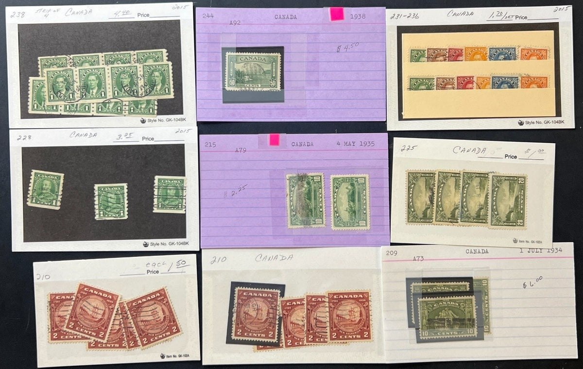 Canada Stamp Collection On Thousands of Dealer Cards Mint & Used ZAYIX