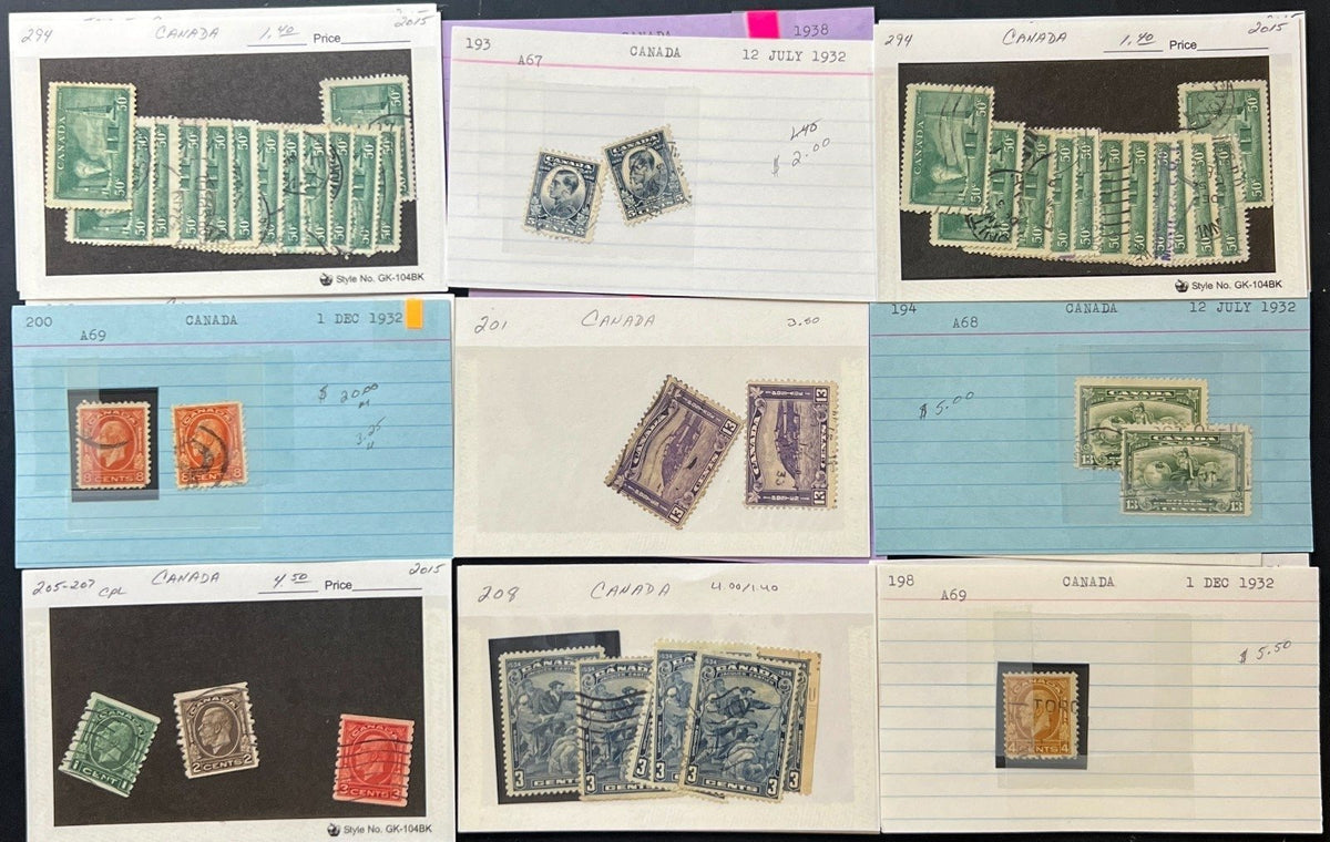 Canada Stamp Collection On Thousands of Dealer Cards Mint & Used ZAYIX