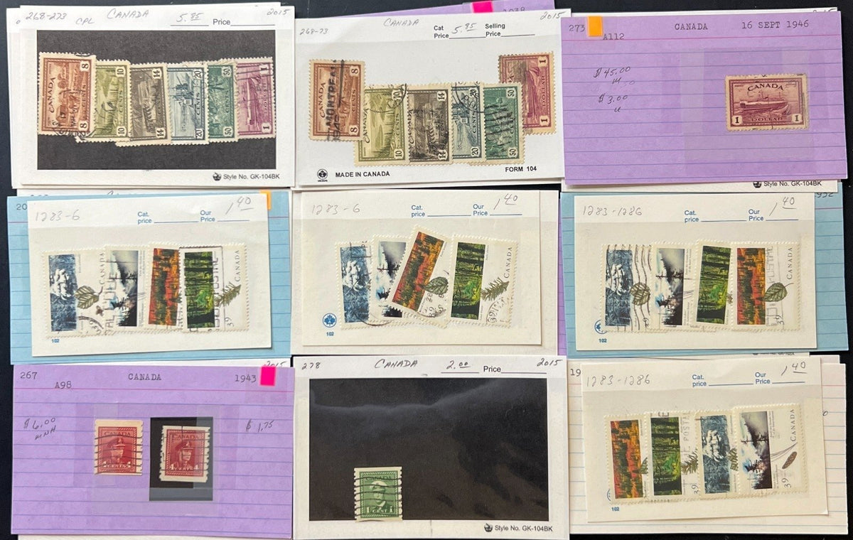 Canada Stamp Collection On Thousands of Dealer Cards Mint & Used ZAYIX