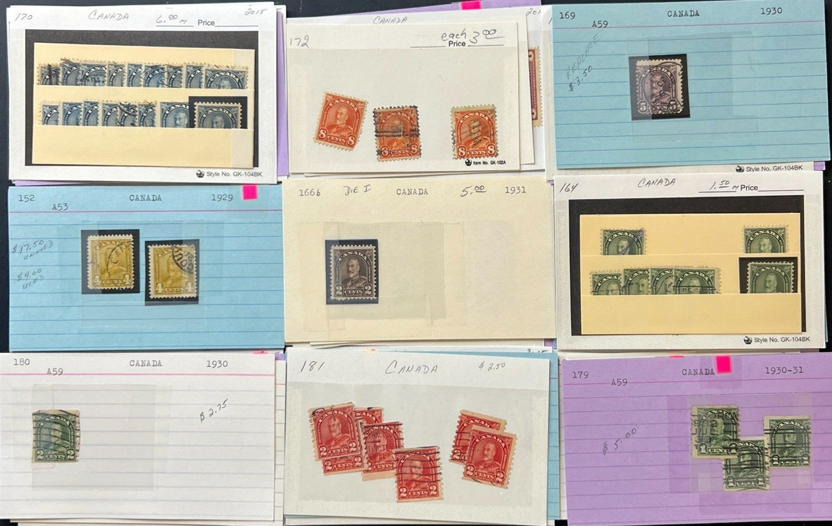Canada Stamp Collection On Thousands of Dealer Cards Mint & Used ZAYIX
