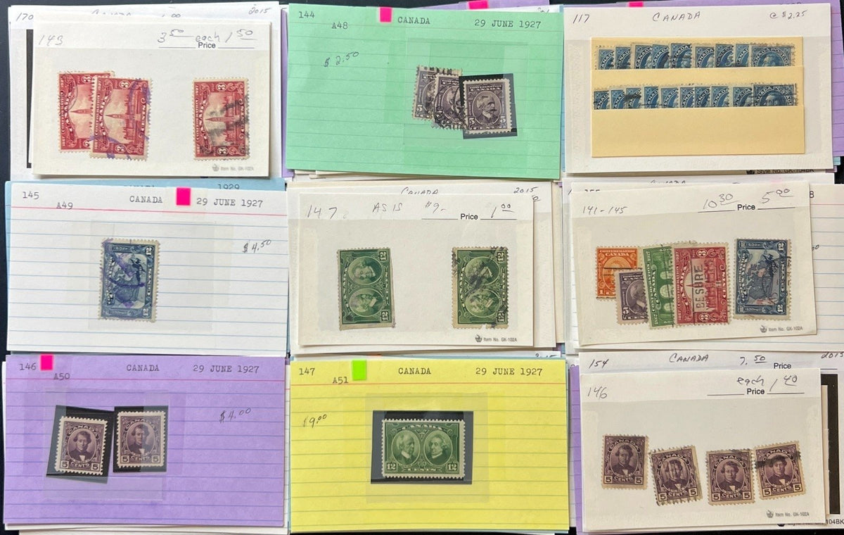 Canada Stamp Collection On Thousands of Dealer Cards Mint & Used ZAYIX