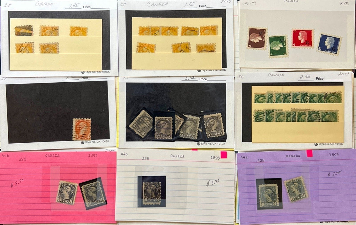 Canada Stamp Collection On Thousands of Dealer Cards Mint & Used ZAYIX