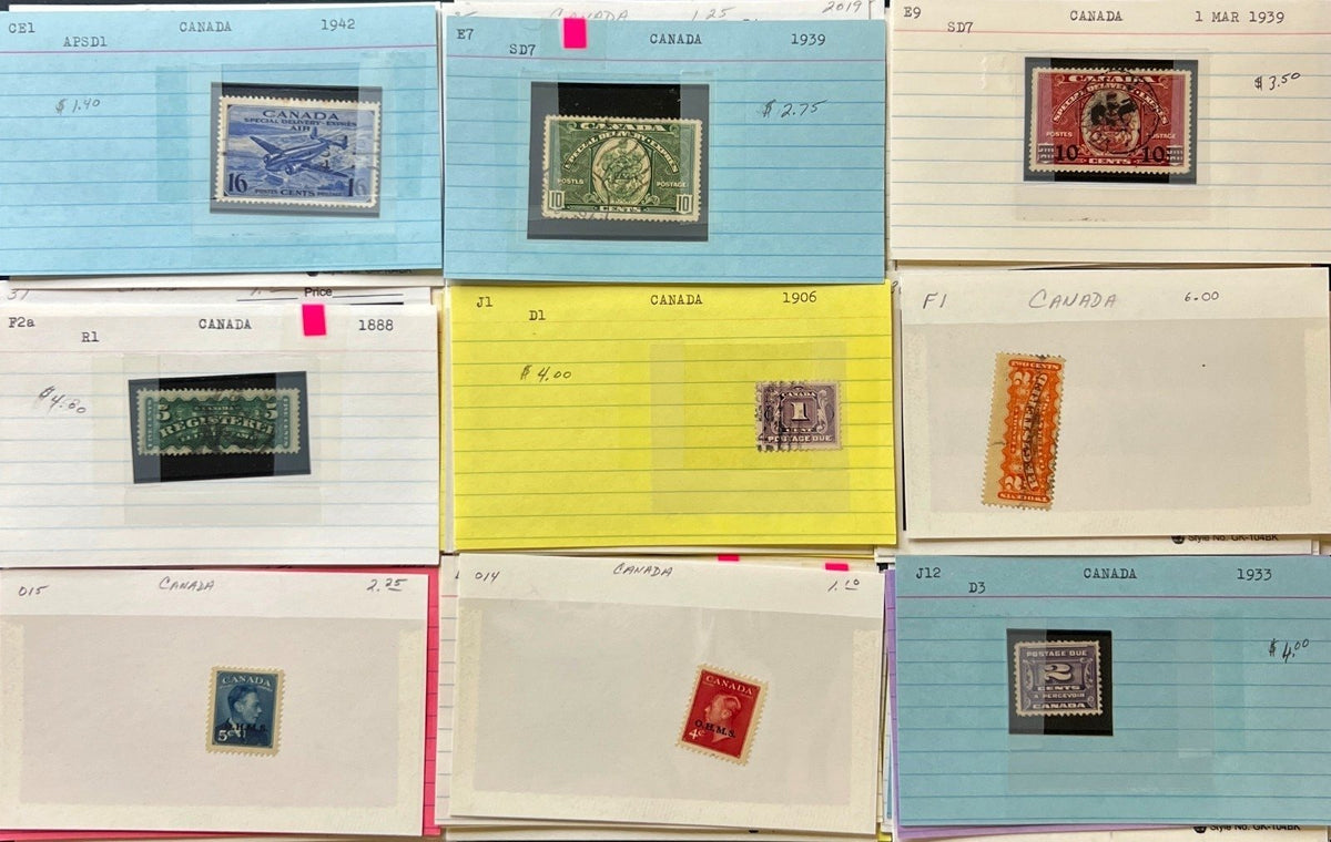 Canada Stamp Collection On Thousands of Dealer Cards Mint & Used ZAYIX